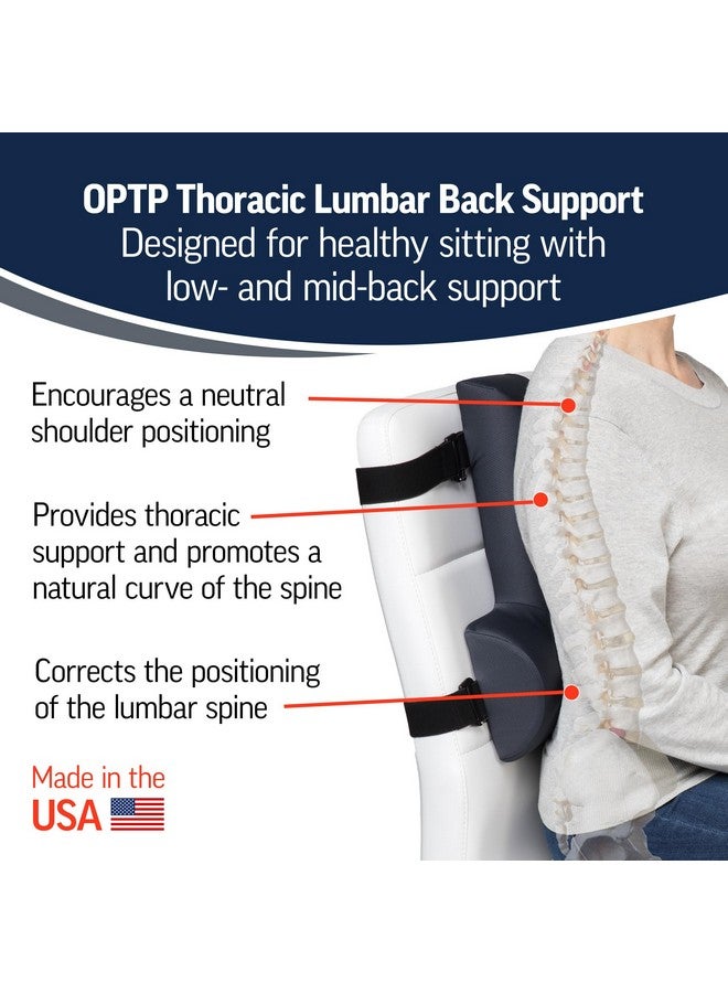 او بي تي بي دعامة الظهر القطنية الصدرية من OPTP - دعم كامل للظهر والقطني لتحسين وضعية الجلوس، ودعم للظهر العلوي/السفلي للكرسي، ووسادة ظهر السيارة للسفر - Image 2