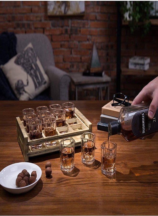 Kosh Fancy Design Crystal Clear Heavy Base Square Shot Glass for Vodka, Tequila, Liquor Shot, Wine Tasting, Cocktail Pour, Bar - (60 ml Approx) (Square Shape, Pack of 6) - Image 5