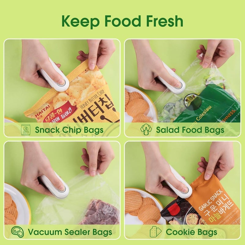 TECH LOGO ELECTRONICS Portable Mini Sealing Machine Handheld Packed Sealer for Food Snacks Chips Fresh Storage Plastic Bags Sealing Machine Rechargeable Bag Sealer PACK OF 1  - Image 4