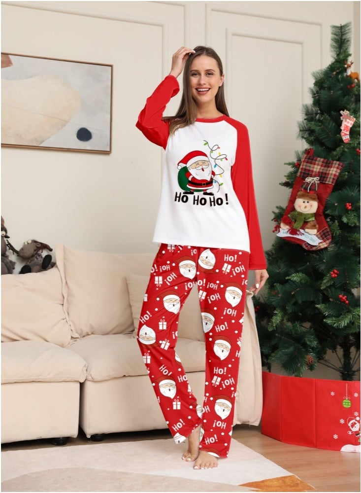 GGEROU بيجامات عائلية لعيد الميلاد بيجامات طويلة لعيد الميلاد مطابقة للعائلة بيجامات شتوية للنساء والرجال والأطفال دافئة بأكمام طويلة وياقة مريحة (أم) - Image 5