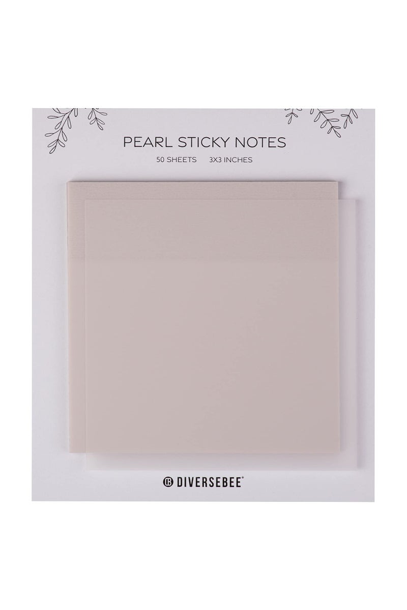 DiverseBee 50 Sheets Pastel Transparent Sticky Notes, 3x3â€ Clear Sticky Tabs, Translucent Page Flags Book Markers Stickers, Planner Accessories, Bible Journaling Study Office School Supplies (Pearl) - Image 1