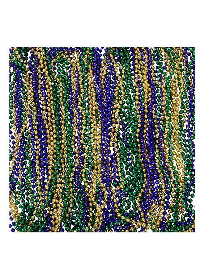 Funny Party Hats - Mardi Gras Beads Accessories Carnival Necklaces 33" Inches Mardi Gras Party 144 Pc - Image 1