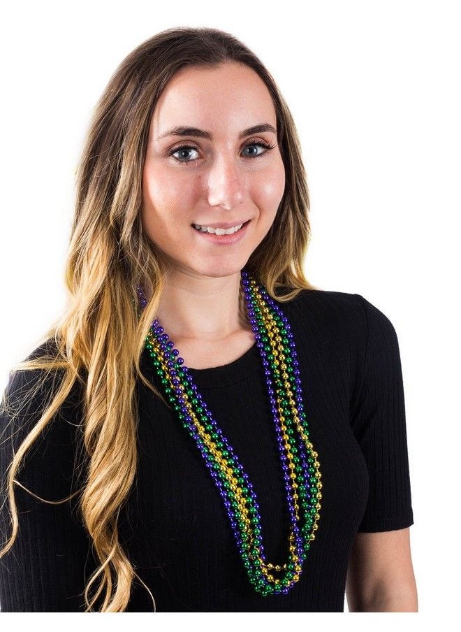 Funny Party Hats - Mardi Gras Beads Accessories Carnival Necklaces 33" Inches Mardi Gras Party 144 Pc - Image 1