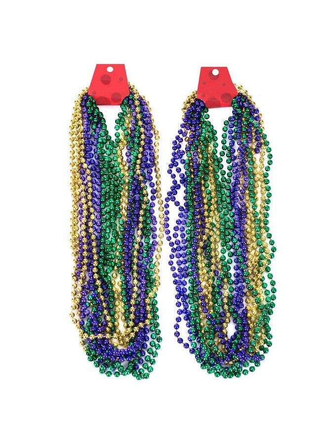 Funny Party Hats - Mardi Gras Beads Accessories Carnival Necklaces 33" Inches Mardi Gras Party 144 Pc - Image 1