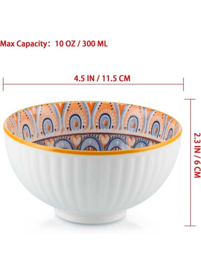 مجموعة بولات سيراميك بنمط بوهيمي آمنة للاستخدام في الميكروويف وغسالة الأطباق للأرز والحبوب والوجبات الخفيفة والفواكه والصلصة ل- 6 قطع- متعدد الاشكال - متعدد الالوان - Image 3
