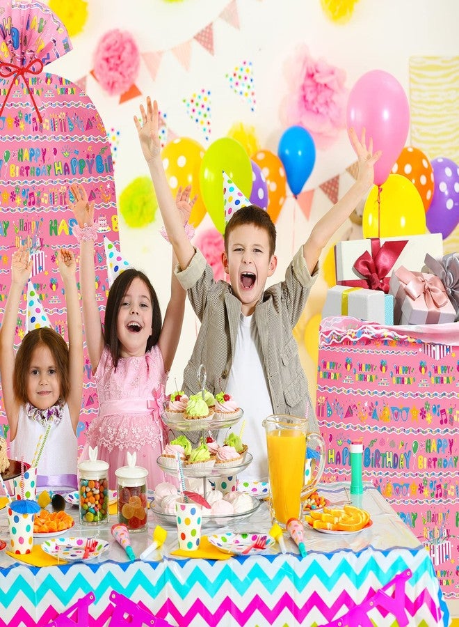 تيلينغ قطعتان من أكياس هدايا الدراجات الجامبو مقاس 80 × 60 بوصة، أكياس هدايا عيد ميلاد كبيرة جدًا، أكياس هدايا بلاستيكية كبيرة، حقيبة هدايا عيد ميلاد للهدايا الثقيلة، أكياس هدايا حفلات أعياد الميلاد الكبيرة، حقيبة هدايا لحفلات استقبال المولود (وردي) - Image 3