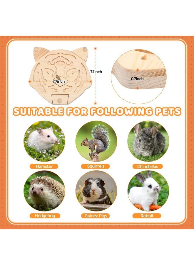 Sieral Sieral Wooden Enrichment Foraging Toy for Small Pet 7.7''x 7.1'' Interactive Hide Treats Puzzle Rabbit Small Animal Mental Stimulation Boredom Toys for Guinea Pig Hamster Bunny Rat Chinchilla  - Image 2