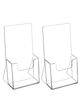 Acrylic Brochure Holder 4 Inch - Clear Plastic Countertop Literature Display Stand for Pamphlets, Booklets, Magazines, Menus - Trifold Holder - 2 Pack - pzsku/Z2ABC97707445FCB7A456Z/45/_/1730021703/ca036998-48b3-4e8d-ad25-a3a28bb5ac27