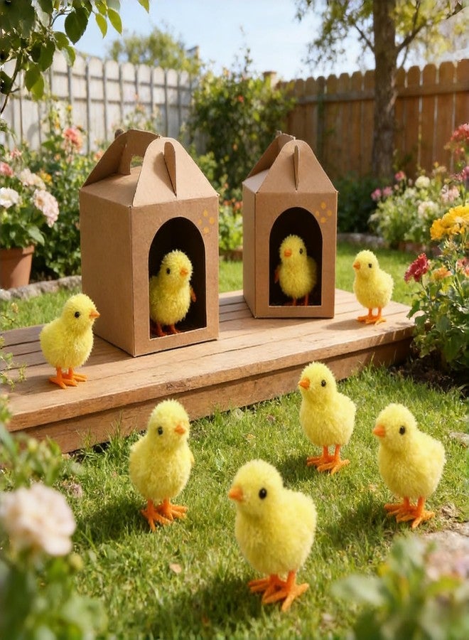 YGbridge Wind Up Chicken Toys, 12 Pcs Wind-Up Jumping Baby Chicks, Plush Chicks Stuffed Animal for Easter Egg Fillers, Goodie Bags Treasure Chest Party Favors Gift (12) - Image 3