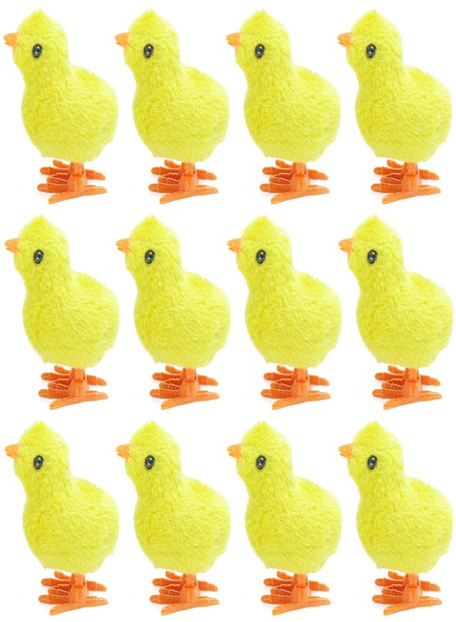 YGbridge Wind Up Chicken Toys, 12 Pcs Wind-Up Jumping Baby Chicks, Plush Chicks Stuffed Animal for Easter Egg Fillers, Goodie Bags Treasure Chest Party Favors Gift (12) - Image 1