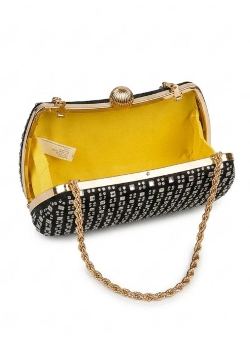 Women's handbag and crossbody bag adorned with sparkling crystal rhinestones and sequins; a perfect handbag for weddings and proms. - Image 4