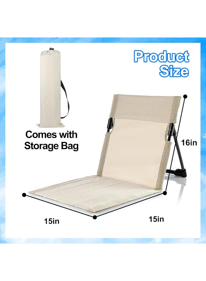 HI-FINE Foldable Seat for Poolside Chairs, Portable Outdoor Poolside Chairs for Edge of Pool, Beach Chair, SwimmingPool Accessories, Pool Seats for Edge,Beach Camping Picnic Lawn Accessories-Light Beige - Image 2