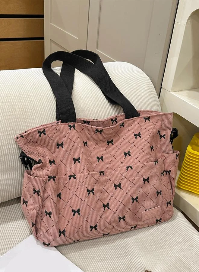 Take Two Bow Print Double Strap Shoulder Bag