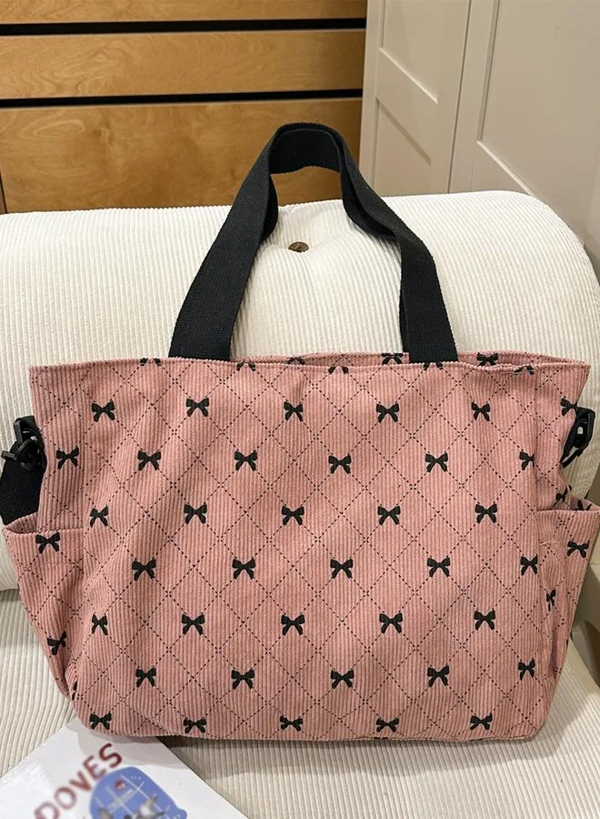 Take Two Bow Print Double Strap Shoulder Bag