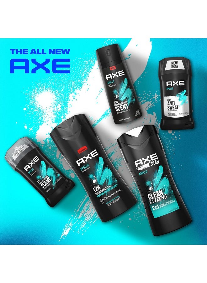 AXE Apollo Body Spray Deodorant for Long-Lasting Odor Protection, Sage & Cedarwood Deodorant for Men Formulated Without Aluminum 4 Ounce (Pack of 4)