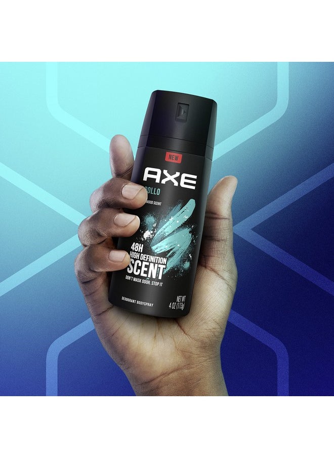AXE Apollo Body Spray Deodorant for Long-Lasting Odor Protection, Sage & Cedarwood Deodorant for Men Formulated Without Aluminum 4 Ounce (Pack of 4)