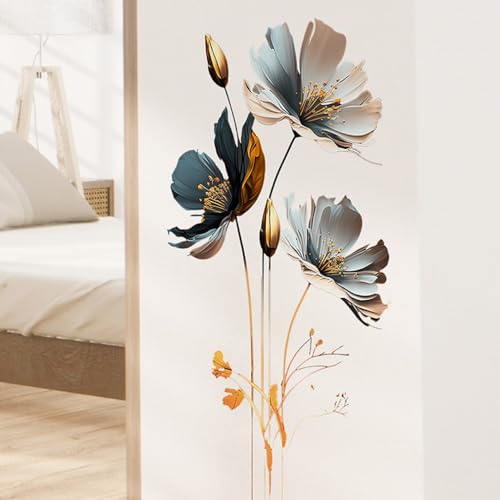 CNUSER 3D Wall Stickers DIY Flower Wall Decal Removable Waterproof Wall Art Decor for Bedroom Living Room Offices Home Decoration Floral