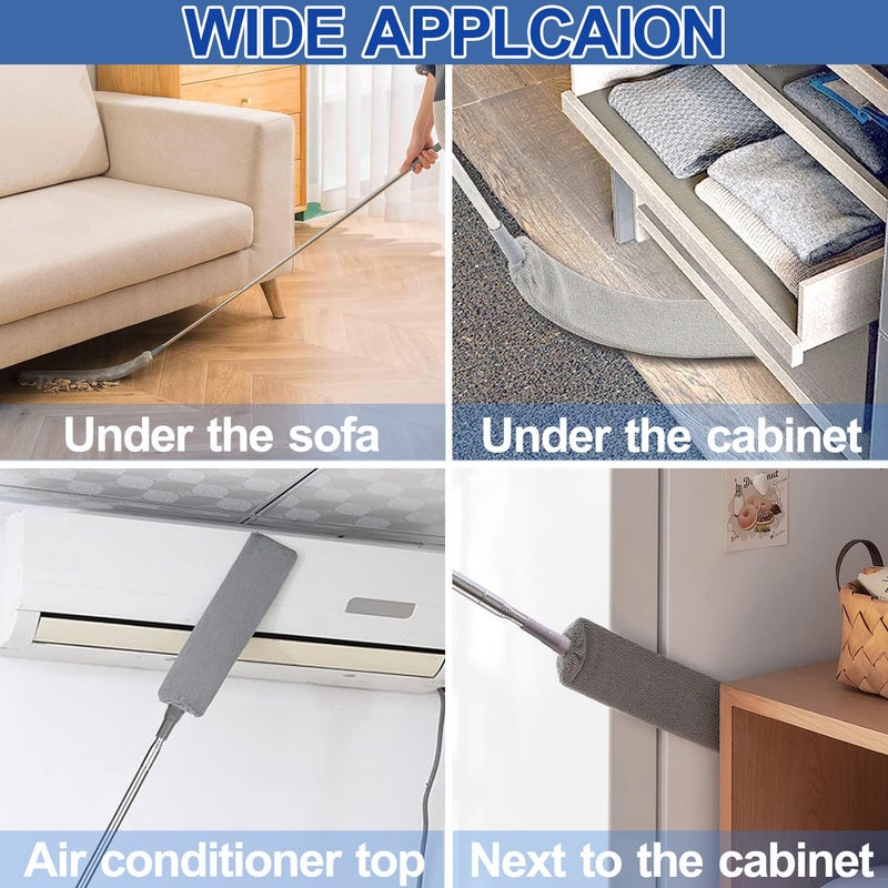 YUGYUJ Dust Cleaner Microfiber Duster, Gap Dust Cleaning Artifact with Extension Pole & Bendable Head, Washable Extendable Gap Dusters for Sofa Bed Furniture Bottom,Ceiling Fan,Blinds (Gap Dust Cleaner) - Image 5