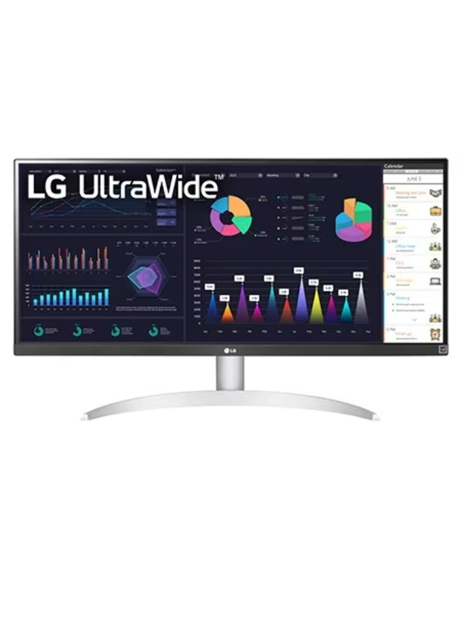LG 29" UltraWide FHD Computer Monitor 29WQ600-W, IPS with HDR 10 Compatibility, AMD FreeSync, and USB Type-C White X Silver - Image 1