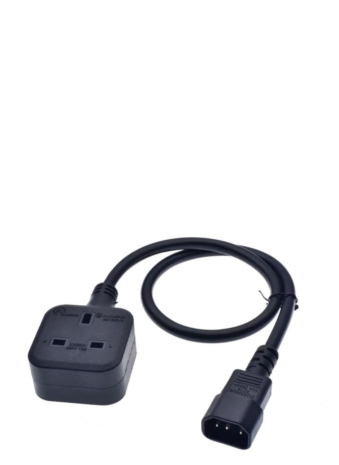 DKURVE PDU/UPS Power Extension Cable,Quality UPS Power Cable IEC320 C14 Male Plug to UK 13A Female Socket 30CM 