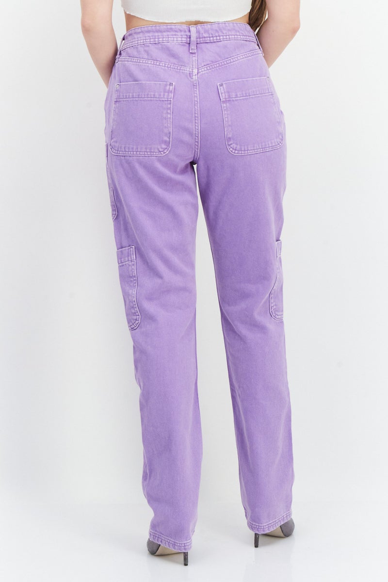 RIVER ISLAND Women Regular Fit Plain Non-Stretchable Jeans, Purple - Image 2