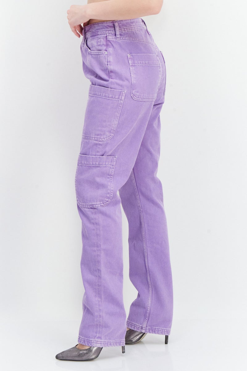 RIVER ISLAND Women Regular Fit Plain Non-Stretchable Jeans, Purple - Image 4