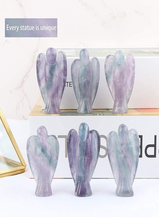 Artistone Guardian Angel Healing Crystals Rainbow Fluorite Crystal Angel Stone Gemstone Statue Figurine Pocket Angel - Image 4