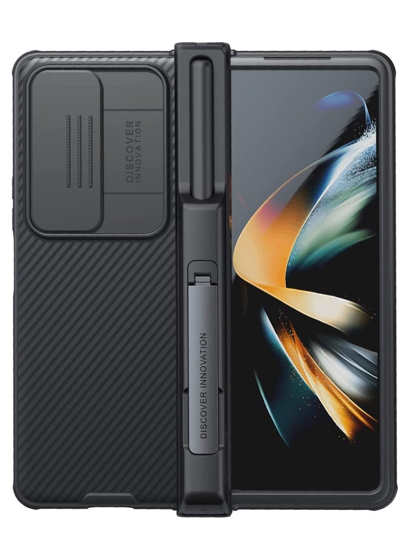 Nillkin Galaxy Z Fold 4 Case with Slide Camera Cover Hinge Protection Pen Holder 360° Fiber All-Inclusive Protective - Image 1