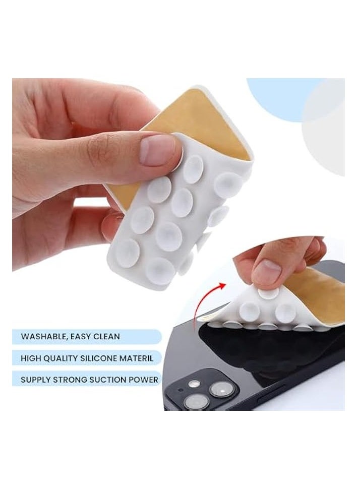 erorex Silicone Suction Phone Case Adhesive Mount, Silicon Adhesive Phone Accessory for iPhone and Android, Hands-Free Fidget Toy Mirror Shower Phone Holder, for Selfies and Videos Fidget Toy (12 Pcs)  - Image 2