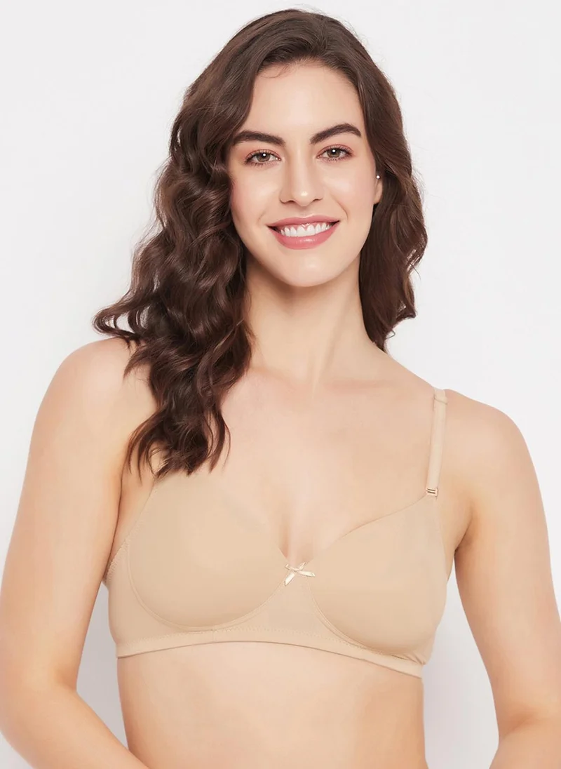 Clovia Clovia Padded Non-Wired Full Cup T-shirt Bra in Nude Colour