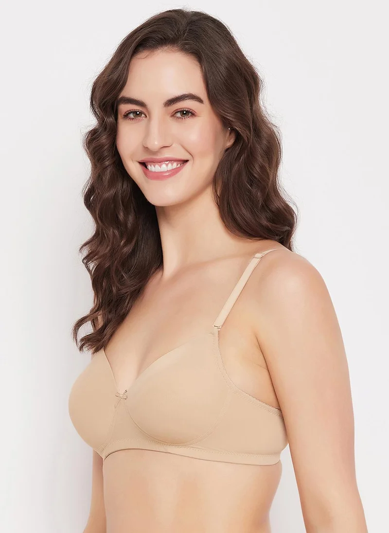 Clovia Clovia Padded Non-Wired Full Cup T-shirt Bra in Nude Colour
