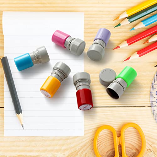 Hmseng Teacher Stamps,6 Self-Ink Flash Stamp Set, Multicolor Teacher Stamps Set for Grading Classroom,Teacher Supplies for Homework-Colers - Image 5