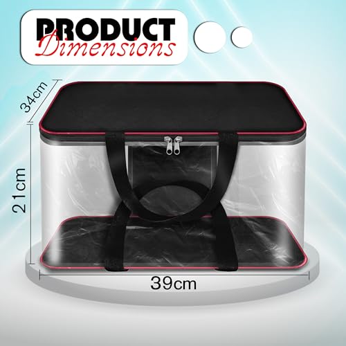 SNDIA 4 Pack Nylon 33 L PVC Transparent Clothes storage Bags/Saree Covers with Zip for Storage Specially Design for Woman Dresses,Sarees,Lehngas for Wardrobe Organizer(RedBlack, 39x34x21cm) - Image 2