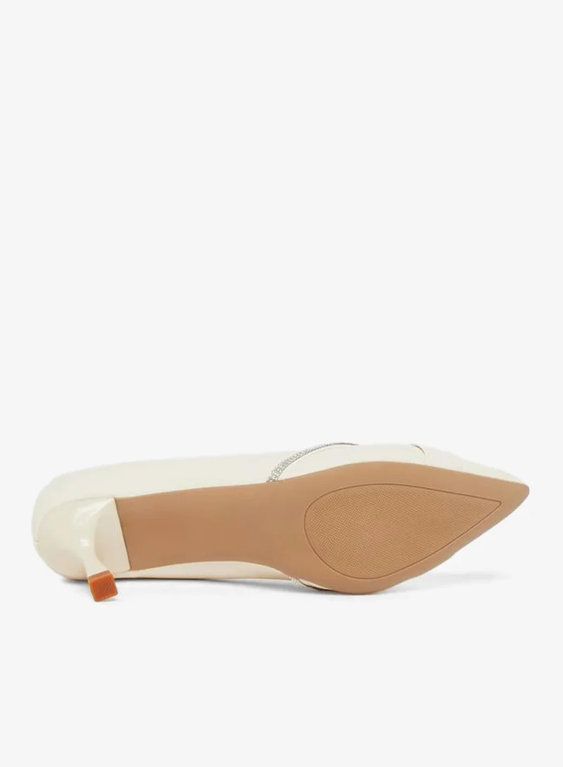 Take Two  Beige Embellished Stiletto Heel Pumps for Women | Best Price UAE
