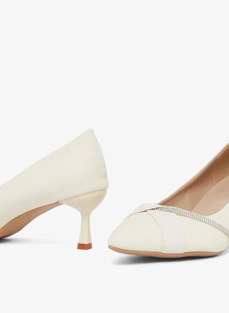 Take Two  Beige Embellished Stiletto Heel Pumps for Women | Best Price UAE