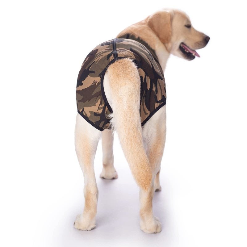 Dog Onesie: Camouflage Size 34 Breathable & Soft Cotton Spandex - Cone Alternative Surgical Recovery Suit for Medium to Large Breed Dogs Post-Surgery, Home & Outdoor Use - Image 2