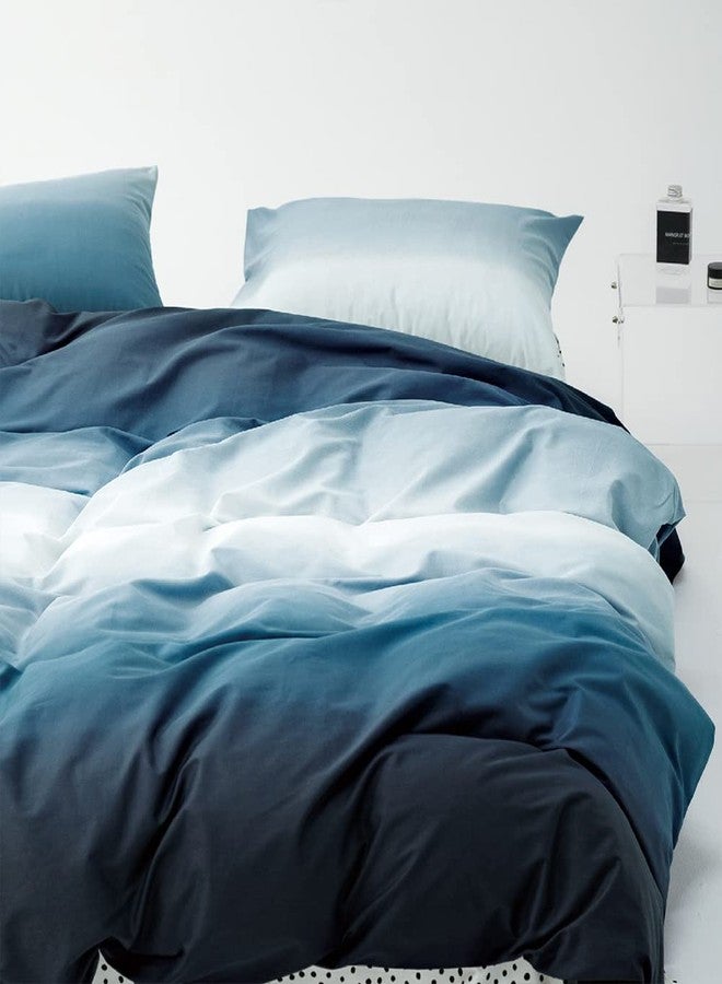 Wellboo Blue White Gradient Comforter Sets Twin Solid Ocean Sea Blue Bedding Comforters Cotton Modern Plain White and Sky Blue Gradient Soft Quilts Farmhouse Abstract Art Watercolor Comforters Warm - Image 2