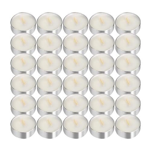 UNBREAKABLE - Tea Light Candles 30 Pack – Unscented Long Lasting 2.5 Hour Burn – White Smokeless Tealights for Decoration, Holiday, Party, Wedding, Home Use - Image 1