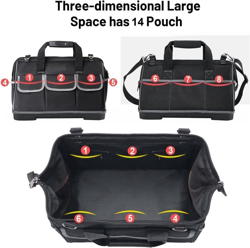 ISTARA Istara Tool Bag Professional Tool Bag Double Thick Fabric Waterproof AntiPuncture Builtin External 14 Pockets Hardware Storage Bag High Capacity  - Image 3