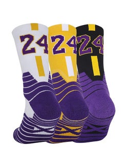 3 Pairs Basketball Socks Athletic Running Socks Compression Cushion Sports Socks Gifts for Men Women