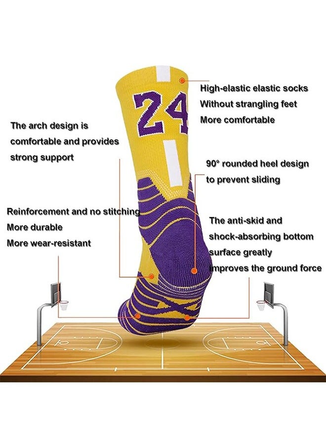 Generic - 3 Pairs Basketball Socks Athletic Running Socks Compression Cushion Sports Socks Gifts for Men Women - Image 1