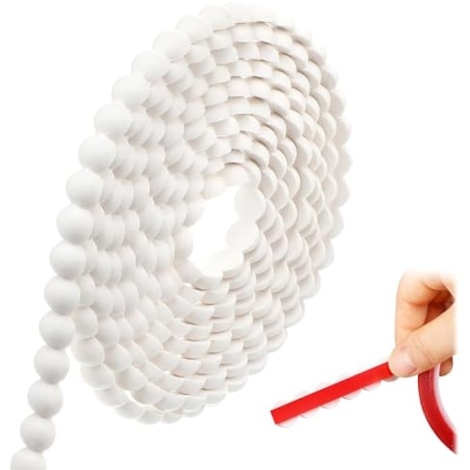 FLEXIBLE MOLDING TRIM PEEL AND STICK FOR WALLS 10FT DECORATIVE BEAD PEARL DIY WALL TRIM FOR BATHROOM MIRROR FRAME BORDER BACKSPLASH TILE CEILING CABINET TV WALL EDGE (WHITE, 10FT /15 MM) - Image 1