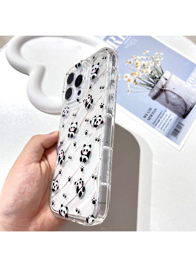 NIBEMINENT Cute Panda Protective TPU Case Cover For iPhone 15 Pro Max Clear - Image 2