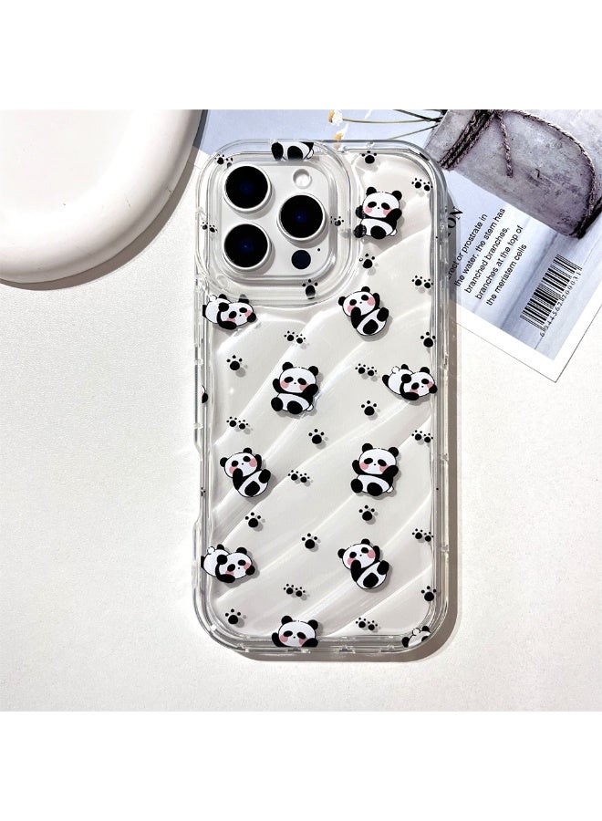 NIBEMINENT Cute Panda Protective TPU Case Cover For iPhone 15 Pro Max Clear - Image 1