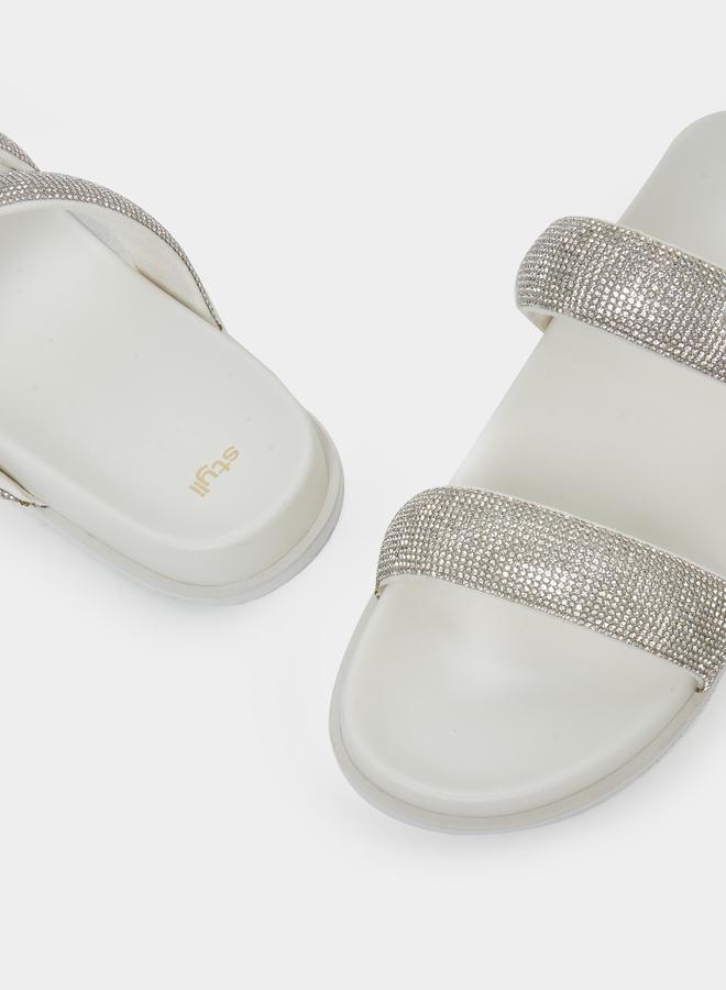 ستايلي صنادل سلايد ستيلي مزينة بالترتر - Image 3