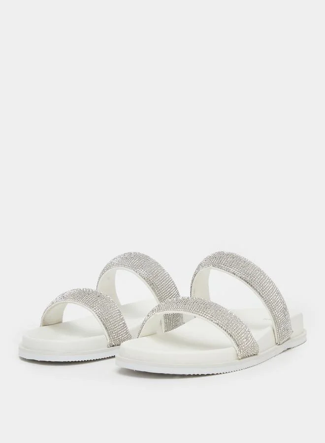 Styli Styli Embellished Glitter Slip on Sandals