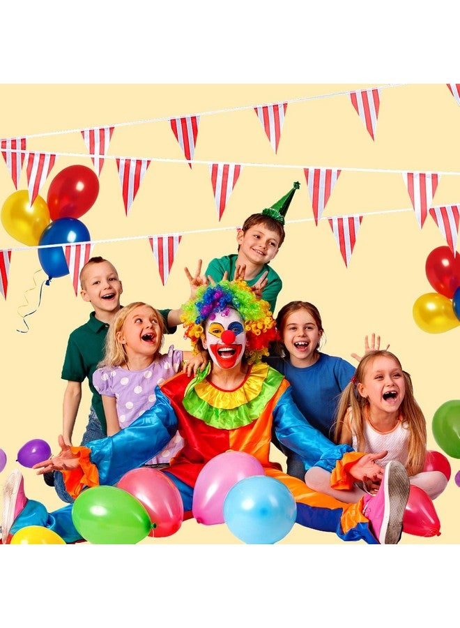 RUBFAC 170ft 120pcs Red and White Striped Pennant Banner, Carnival Circus Decorations Supplies, String Triangle Bunting Flags, Kids Birthday, New Year Eve Celebration Supplies - Image 5