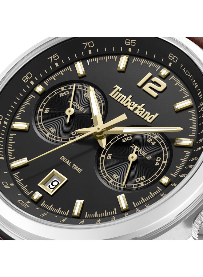 Timberland Men Northbridge Black Dial Leather Strap Multifunction Watch for Men, 45mm - Image 4