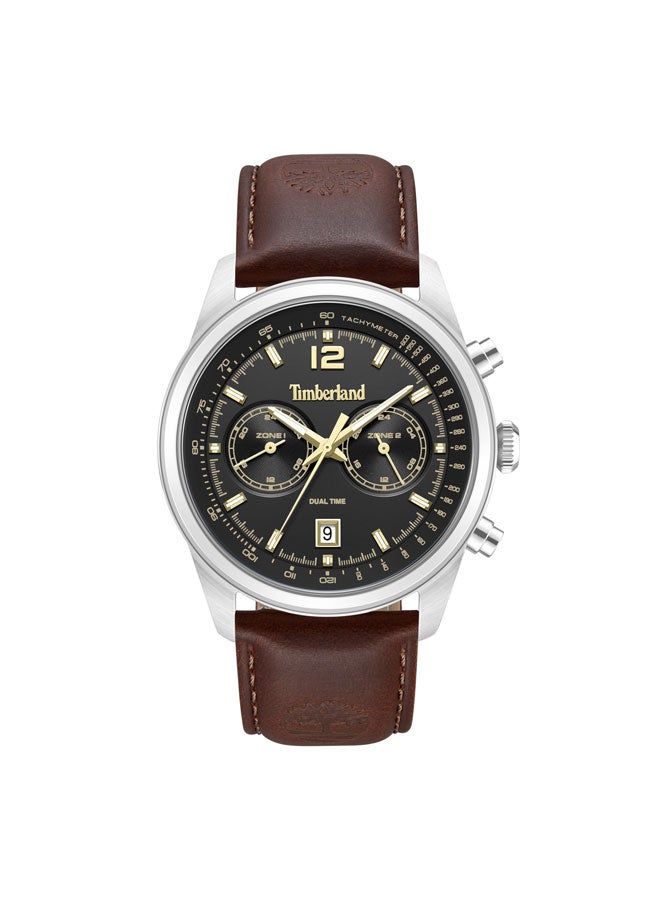 Timberland Men Northbridge Black Dial Leather Strap Multifunction Watch for Men, 45mm - Image 1