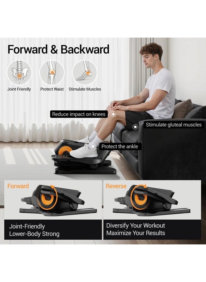 CURSOR FITNESS آلة إهليلجية تحت المكتب، جهاز تمرين الساق الكهربائية كما هو معروض على التلفاز لكبار السن، جهاز دواسة محمول هادئ مع جهاز تحكم عن بعد، 12 سرعة قابلة للتعديل، وضع تلقائي و HR للمكتب المنزلي - Image 4